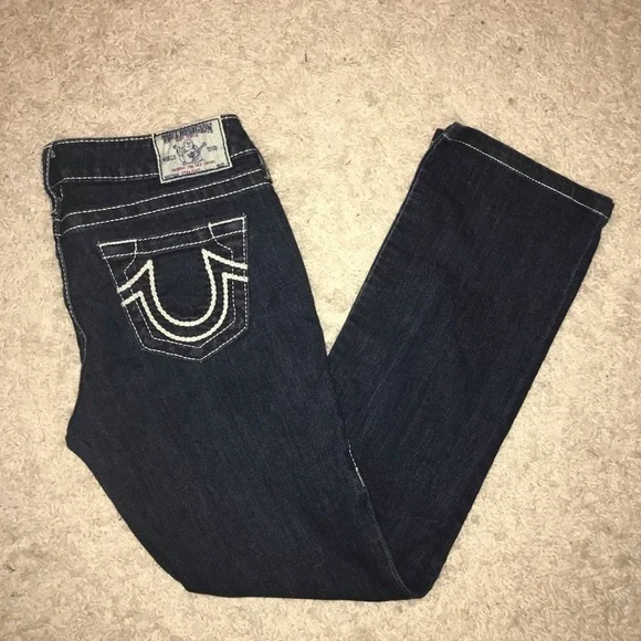 True Religion Straight Leg Dark Wash Jeans 28 - Picture 1 of 7